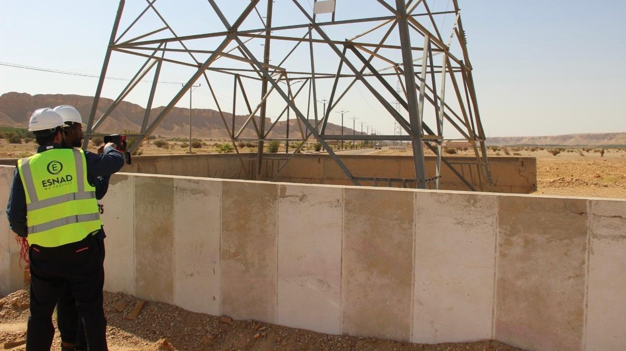 Transmission towers and substation infrastructure
