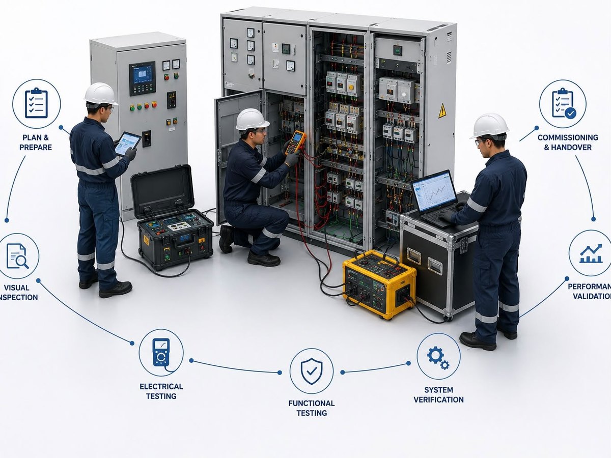 Low voltage panel room prepared for commissioning