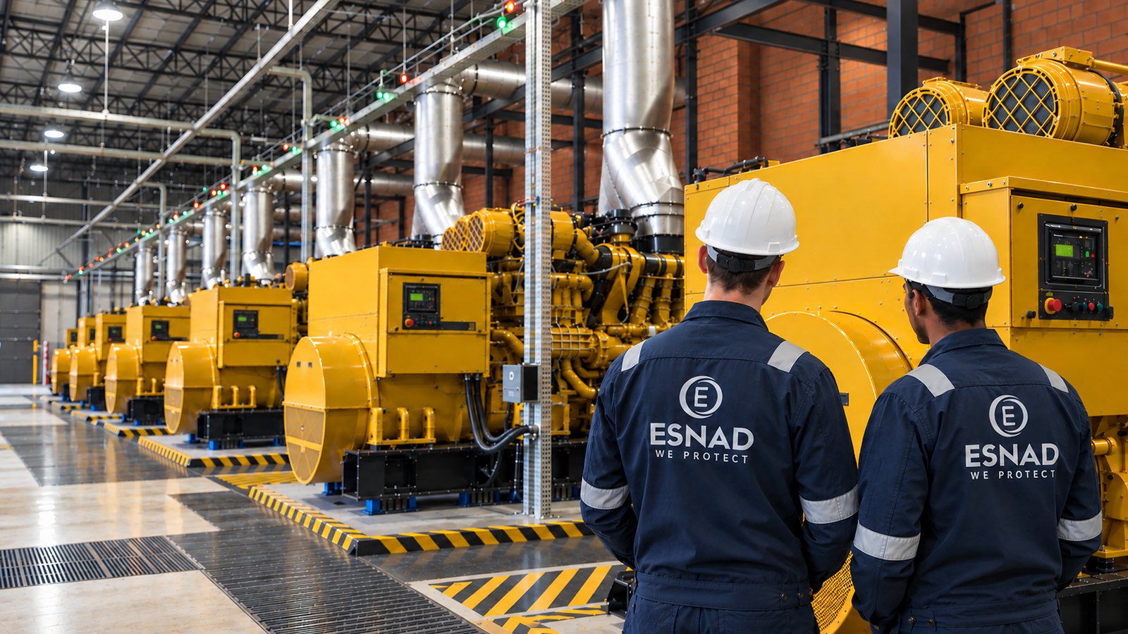 ESNAD engineers at a standby generator installation