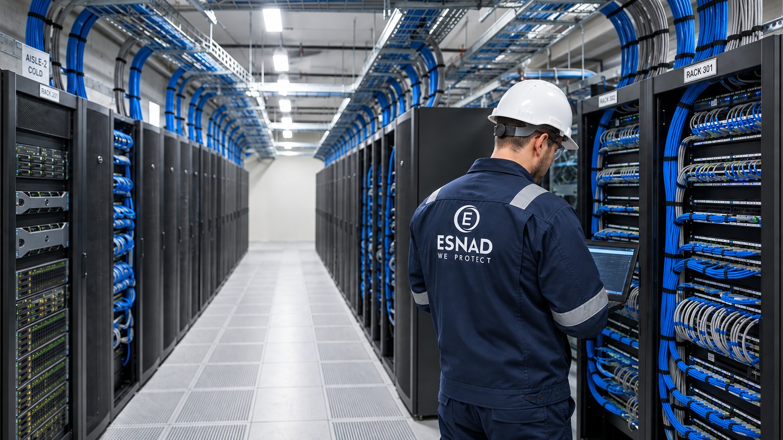 ESNAD engineer in a data centre power room